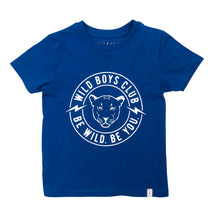 Wild Boys/Girls Club T-shirt  –  Azure Blue & White WAS £18