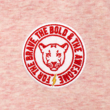 For The Bold, The Brave And The Awesome Badge Sweatshirt  –  Pink Marl WAS £32