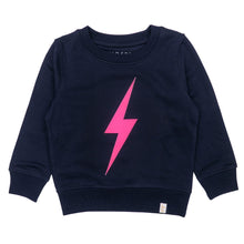 Bolt Sweatshirt  –  Navy & Neon Pink WAS £32