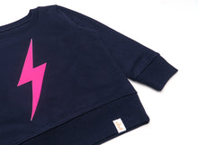 Bolt Sweatshirt  –  Navy & Neon Pink WAS £32