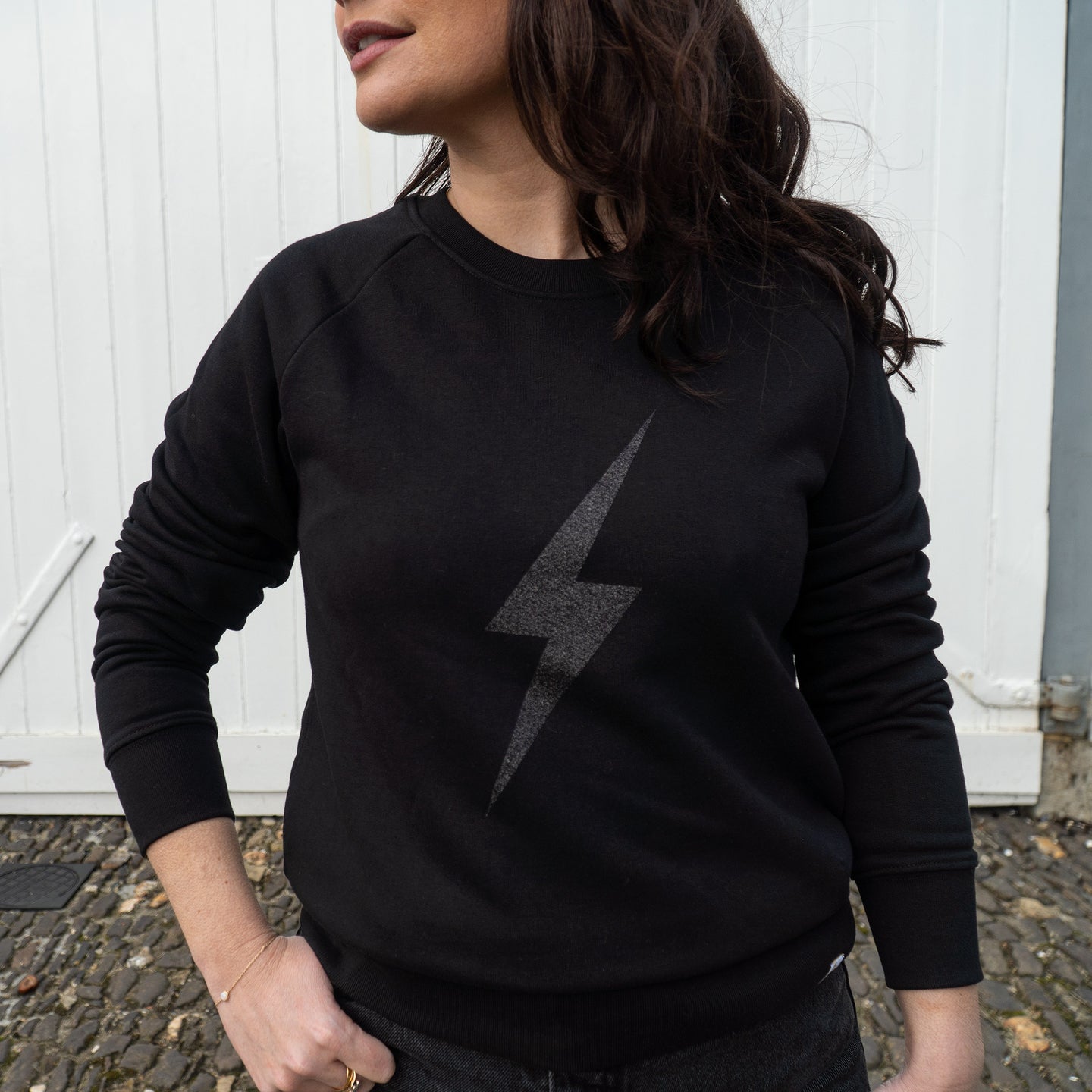Glitter Bolt Sweatshirt – Black WAS £49.00