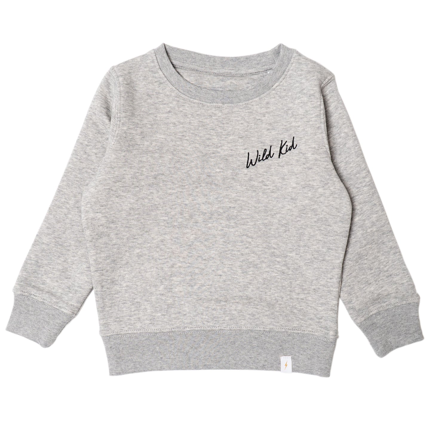 Embroidered 'Wild Kid' Sweatshirt  –  Grey WAS £32