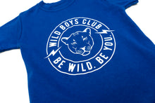 Wild Boys/Girls Club T-shirt  –  Royal Blue & White