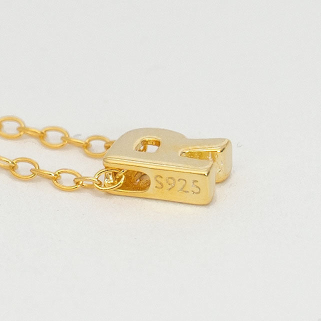 Gold Lock & Key Initial Pendant Necklace - D