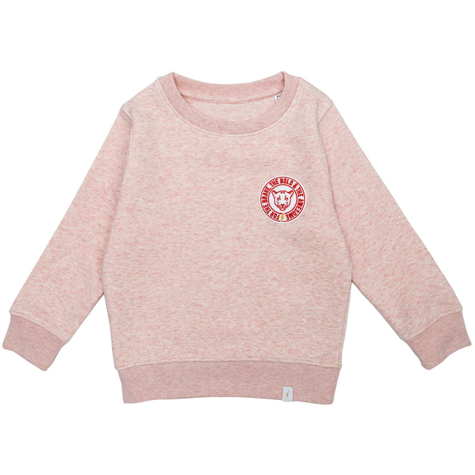 For The Bold, The Brave And The Awesome Badge Sweatshirt  –  Pink Marl