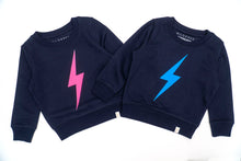 Bolt Sweatshirt  –  Navy & Neon Blue