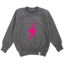 Bolt Sweatshirt  –  Stone Grey & Neon Pink