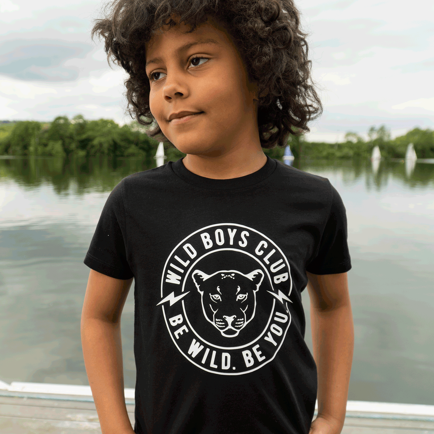 Wild Boys Girls Club T shirt Black White Wild Red London