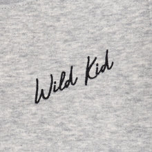 Embroidered 'Wild Kid' Sweatshirt  –  Grey